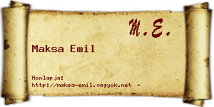 Maksa Emil névjegykártya
