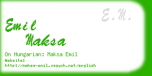 emil maksa business card